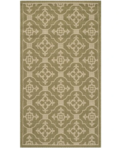 Safavieh Courtyard CY6564 Green and Creme 5'3" x 7'7" Sisal Weave Outdoor Area Rug