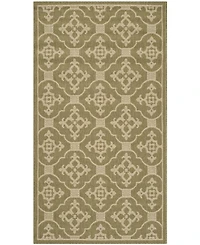 Safavieh Courtyard CY6564 Green and Creme 5'3" x 7'7" Sisal Weave Outdoor Area Rug