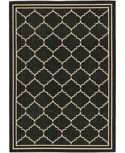 Safavieh Courtyard CY6889 Black and Creme 8' x 11' Sisal Weave Outdoor Area Rug