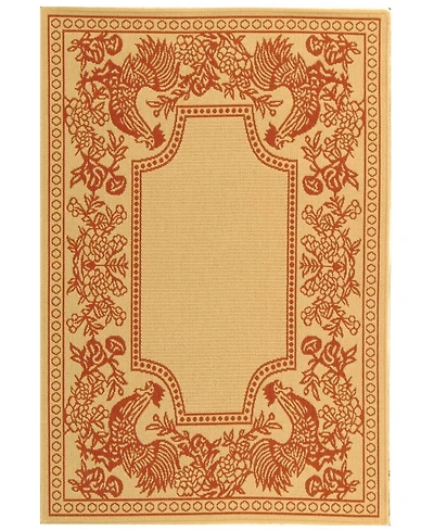 Safavieh Courtyard CY3305 Natural and Red 8' x 11' Sisal Weave Outdoor Area Rug
