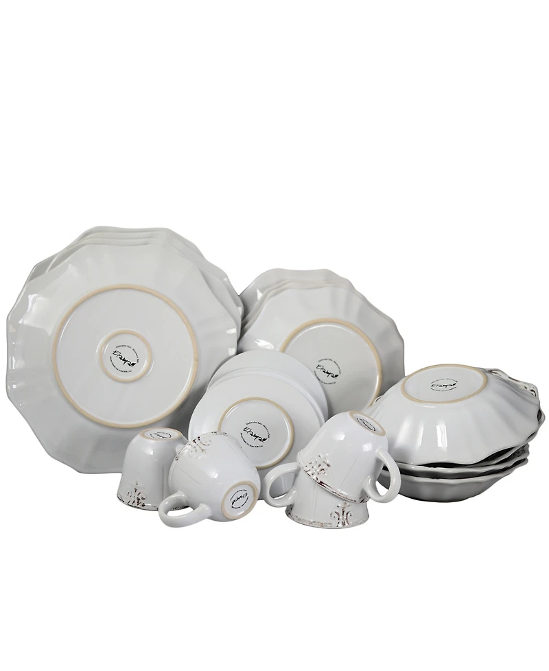 Elama Fleur De Lys 20 Pc. Dinnerware Set, Service for 4