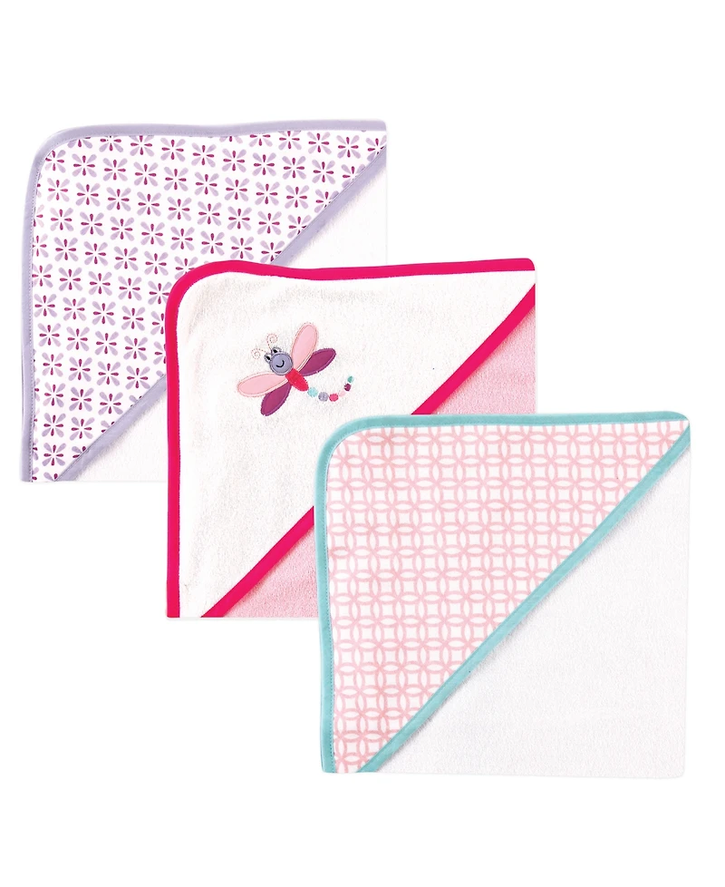 Luvable Friends Girl Cotton Terry Hooded Towels