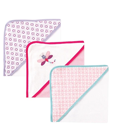 Luvable Friends Girl Cotton Terry Hooded Towels