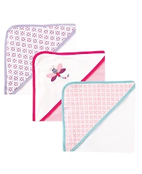 Luvable Friends Girl Cotton Terry Hooded Towels