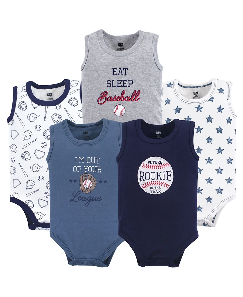 Hudson Baby Boys Soft Cotton Sleeveless Onesies