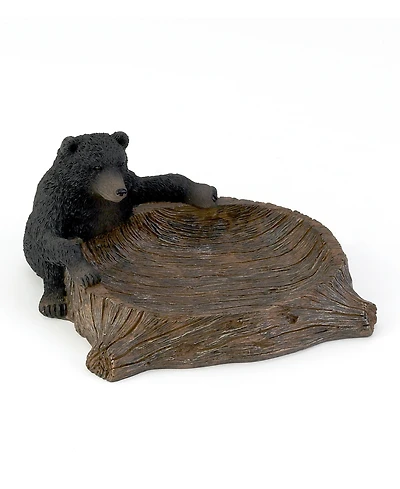 Avanti Black Playful Bears Lodge Resin Soap Dish