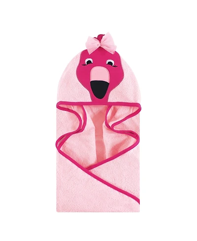 Hudson Baby Girls Cotton Animal Face Hooded Towel