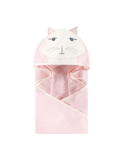 Hudson Baby Girls Cotton Animal Face Hooded Towel