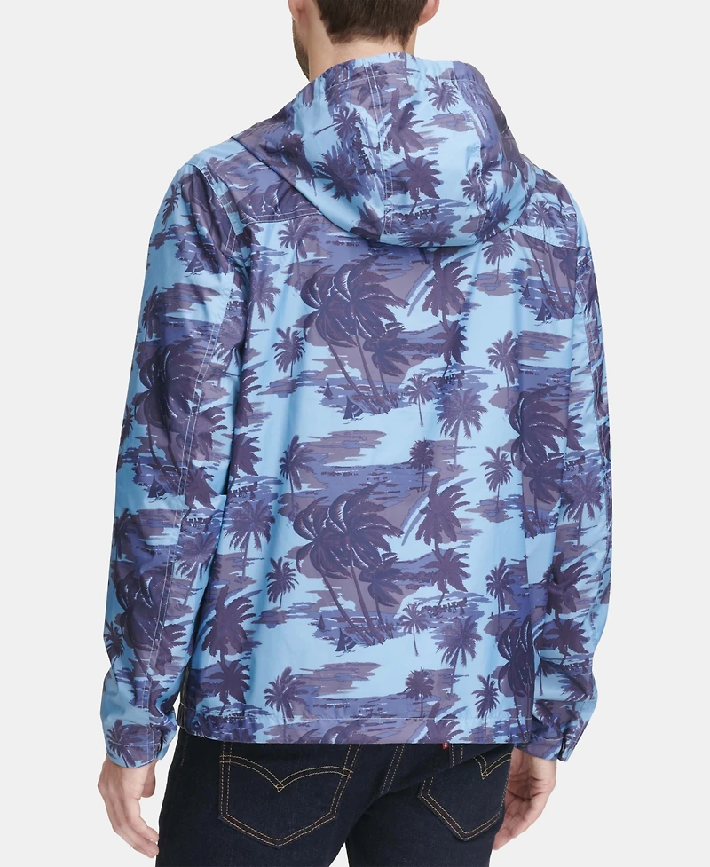 Levi's Men's Water-Resistant Palm-Print 1/2-Zip Jacket