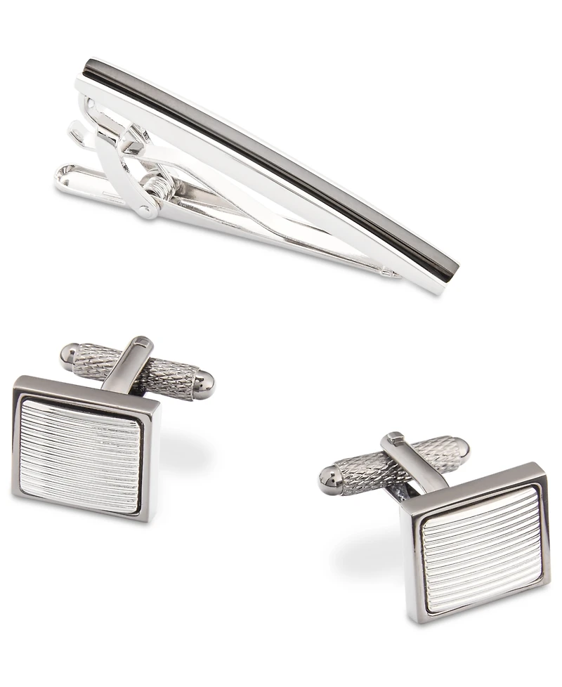 Two-Tone Tie Bar & Cuff Links Set