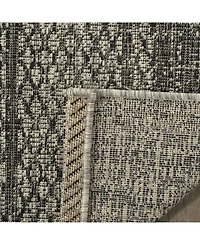 Safavieh Courtyard CY8736 Light Gray and Black 5'3" x 7'7" Sisal Weave Outdoor Area Rug