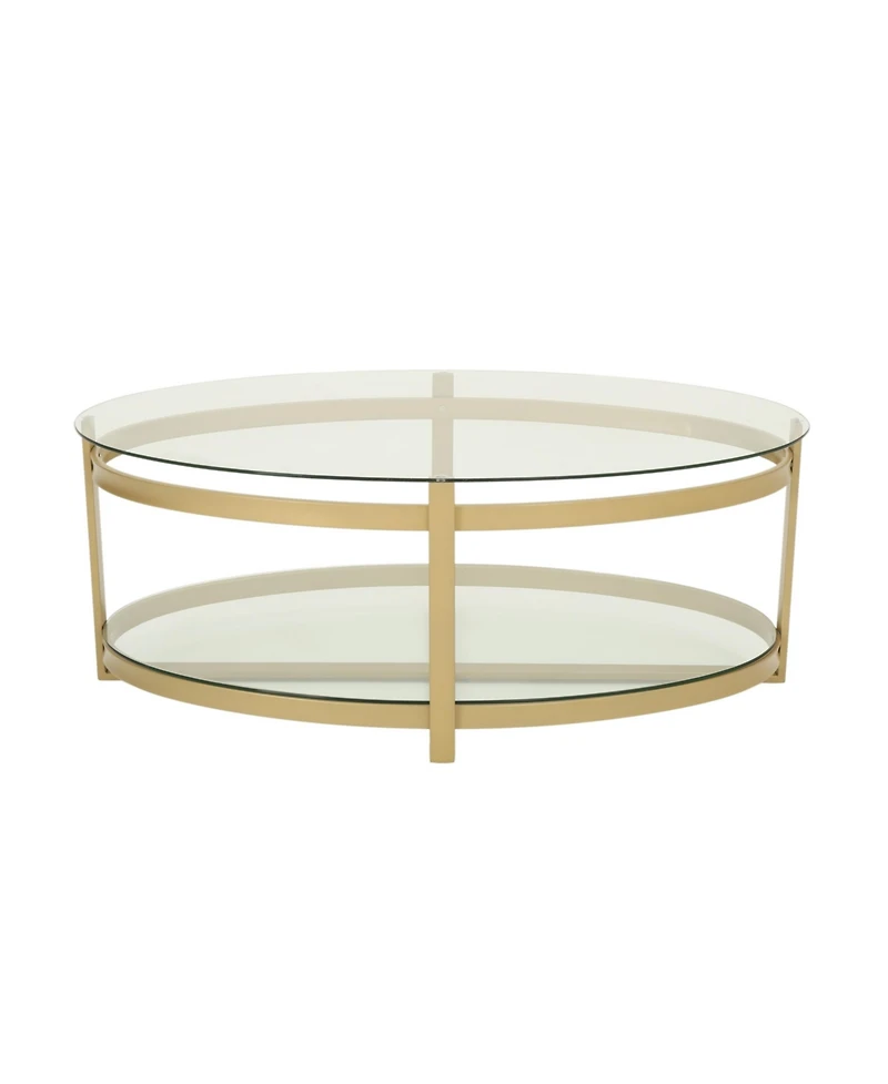Plumeria Tempered Glass Coffee Table