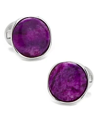 Sterling Classic Round Sugilite Nebula Cufflinks