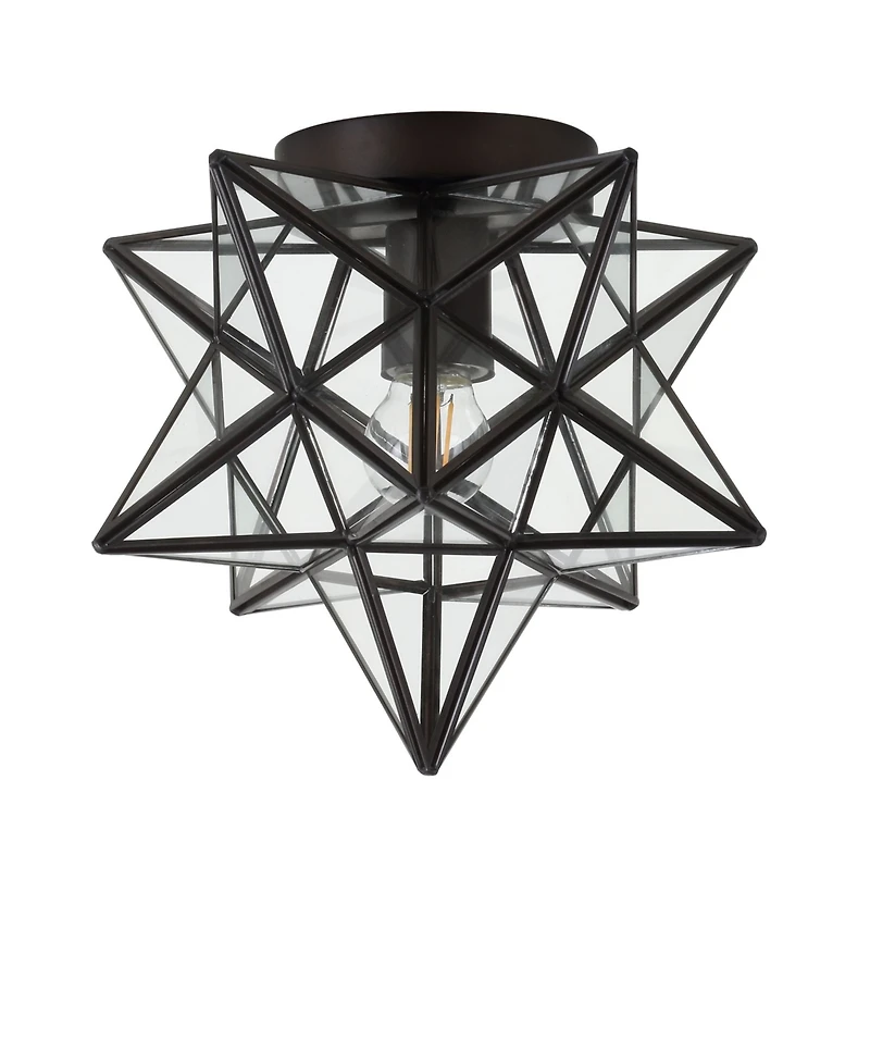 Jonathan Y Stella Moravian Star Metal/Glass Led Flush Mount