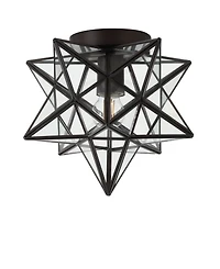 Jonathan Y Stella Moravian Star Metal/Glass Led Flush Mount