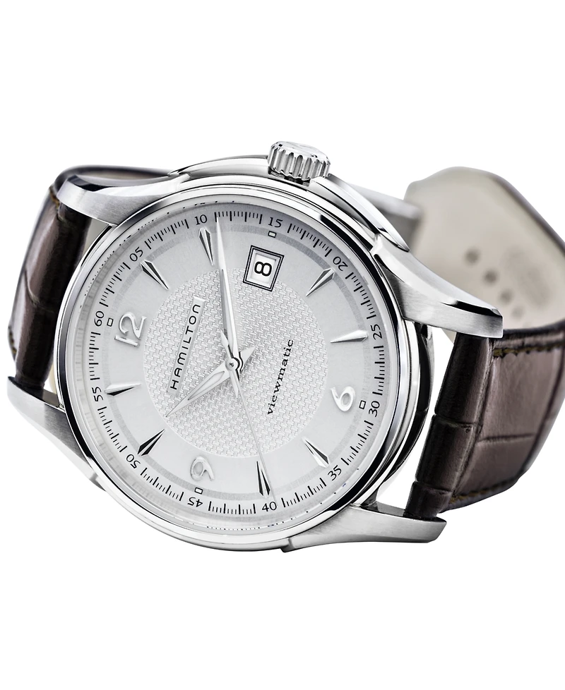 Hamilton Men's Swiss Automatic Jazzmaster Viewmatic Brown Leather Strap Watch 40mm H32515555