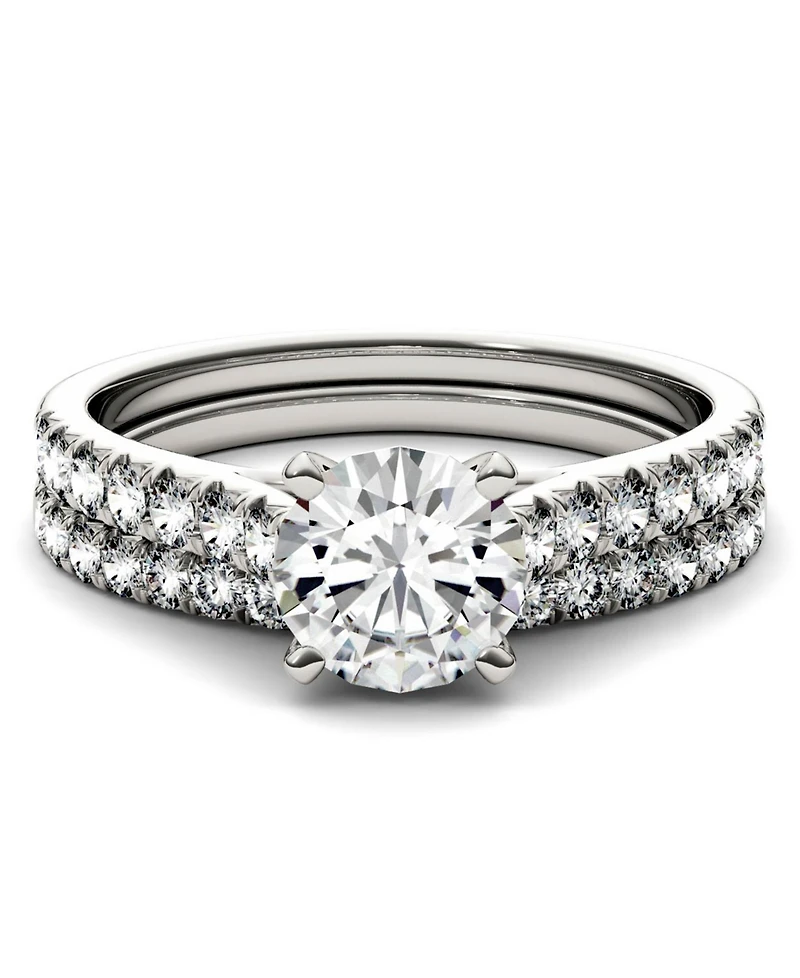 Moissanite Bridal Set (1-5/8 ct. t.w. Diamond Equivalent) 14k white gold