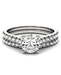 Moissanite Bridal Set (1-5/8 ct. t.w. Diamond Equivalent) 14k white gold