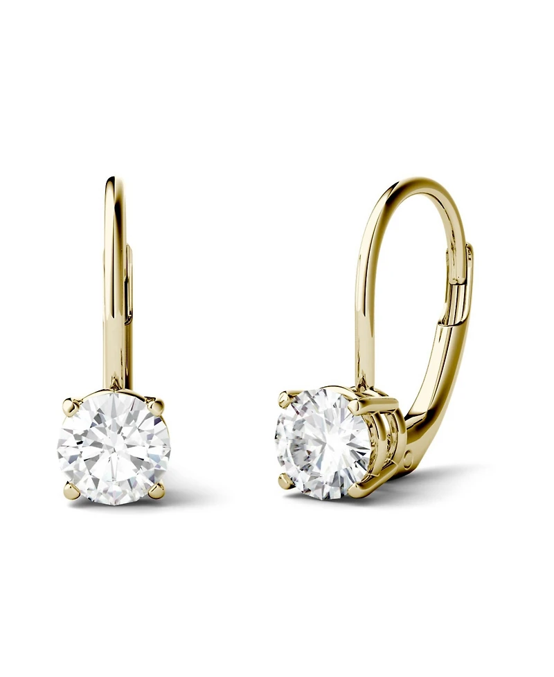 Moissanite Leverback Earrings (1 ct. t.w. Diamond Equivalent) in 14k white or yellow gold