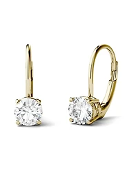 Moissanite Leverback Earrings (1 ct. t.w. Diamond Equivalent) in 14k white or yellow gold