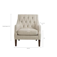 Madison Park Qwen 33.5" High Button Tufted Accent Chair
