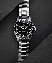 Hamilton Men's Swiss Automatic Khaki Navy Stainless Steel Bracelet Watch 40mm