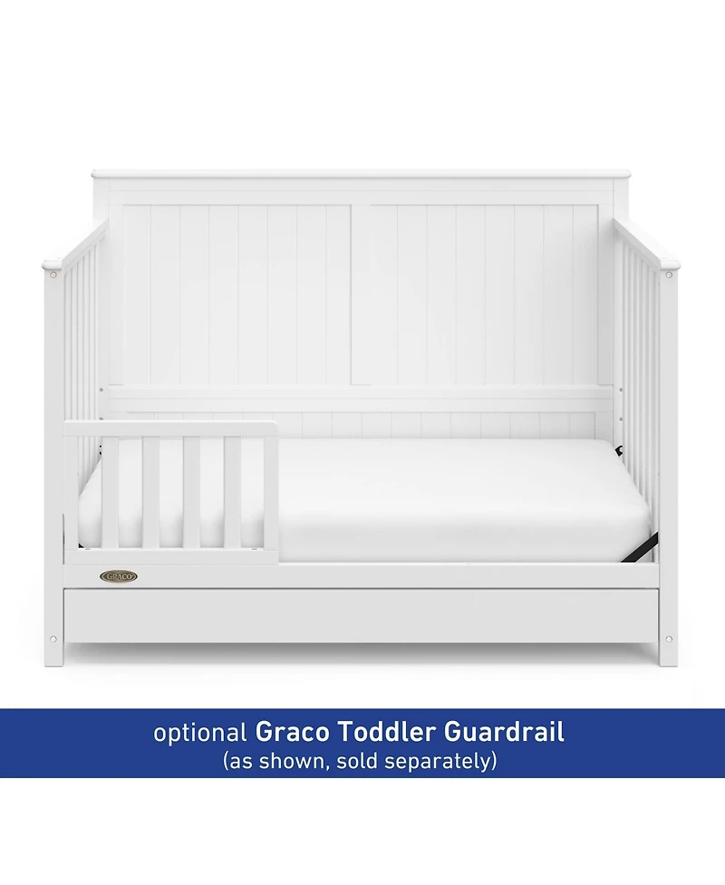 Graco Hadley 5-in-1 Convertible Crib with Drawer (White) –Crib Combo