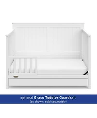 Graco Hadley 5-in-1 Convertible Crib with Drawer (White) –Crib Combo