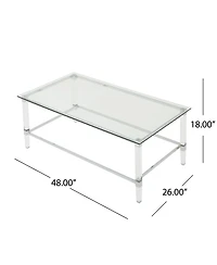 Bayla Modern Tempered Glass Coffee Table