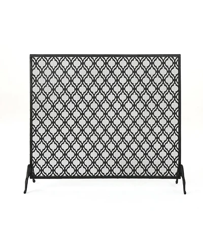 Ellias Single Panel Black Iron Fire Screen