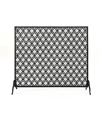 Ellias Single Panel Black Iron Fire Screen