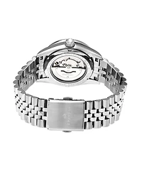 Empress Constance Automatic, Silver Case, Black Dial, Silver Stainless Steel Watch 37mm