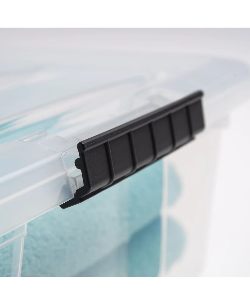 Iris 6 Pack 12qt Clear View Plastic Storage Bin with Lid and Secure Latching Buckles