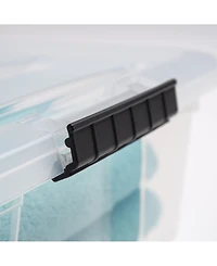 Iris 6 Pack 12qt Clear View Plastic Storage Bin with Lid and Secure Latching Buckles
