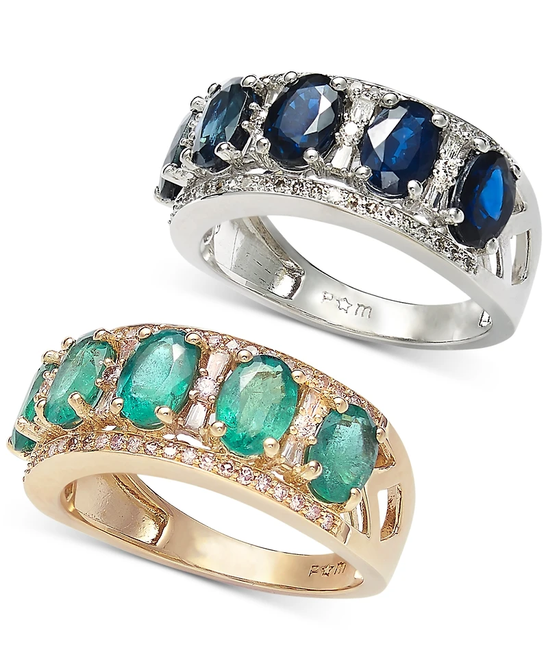 Sapphire (2-7/8 ct. t.w.) & Diamond (1/3 Ring 14k White Gold (Also Emerald, Tanzanite and Ruby)