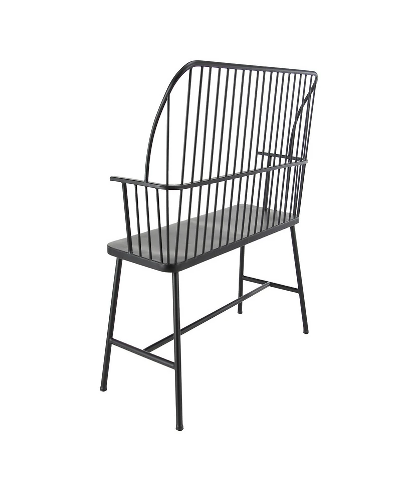 Traditional 38" x 48" Black Iron Patio Bench