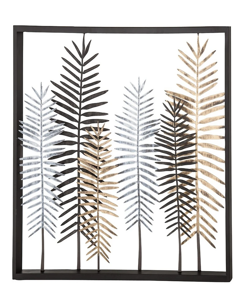 Rosemary Lane Modern Iron Framed Leaves Wall Decor
