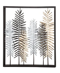 Rosemary Lane Modern Iron Framed Leaves Wall Decor