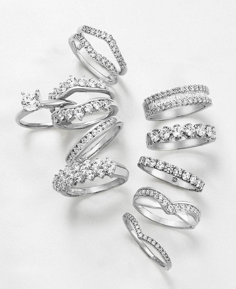 Diamond Tiara Solitaire Enhancer Ring Guard (1-3/8 ct. t.w.) in 14k White Gold