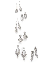 Diamond Cluster Teardrop Earrings in 14k White Gold (1 ct. t.w.)