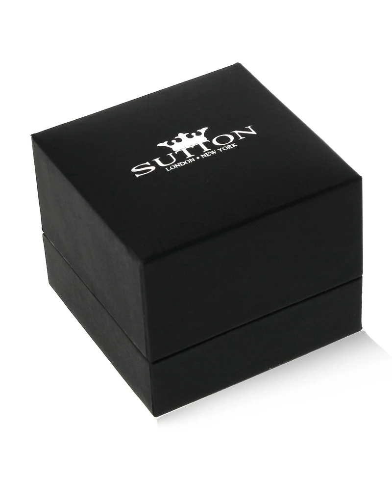Sutton Sterling Silver Round Stud Earrings With Cubic Zirconia Trim