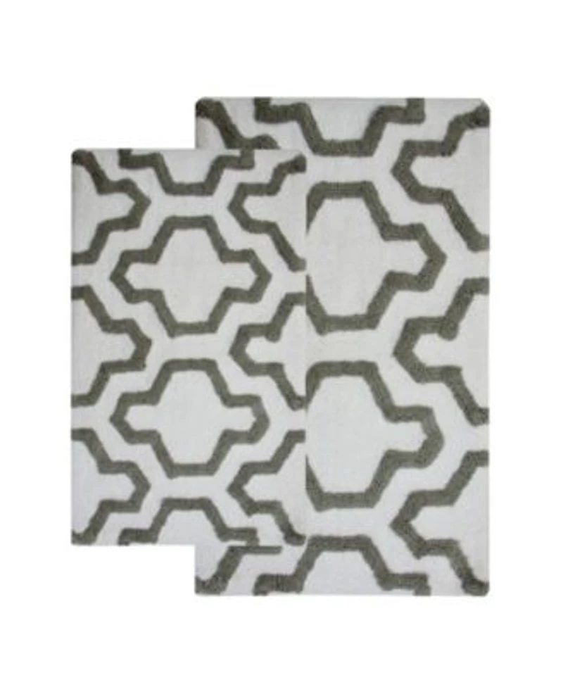 Saffron Fabs Quatrefoil Non Skid Cotton Bath Rug