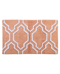 Saffron Fabs Quatrefoil Non-Skid Cotton Bath Rug, 30" x 50"