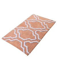 Saffron Fabs Quatrefoil Non-Skid Cotton Bath Rug, 30" x 50"