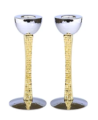 Classic Touch Set of 2 Candle Holders with Mosaic Design