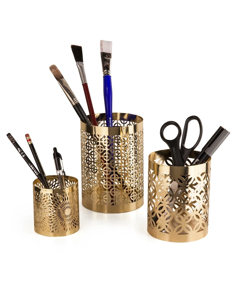 Danya B. Set of 3 Filigree Candleholder Hurricanes