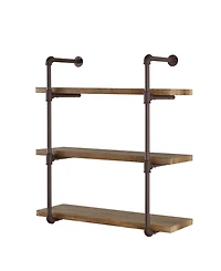 Danya B. Three Tier Industrial Pipe Wall Shelf