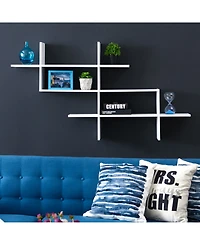 Danya B. 3-Tier Wall Mount Shelf with Criss Cross Asymmetrical Design