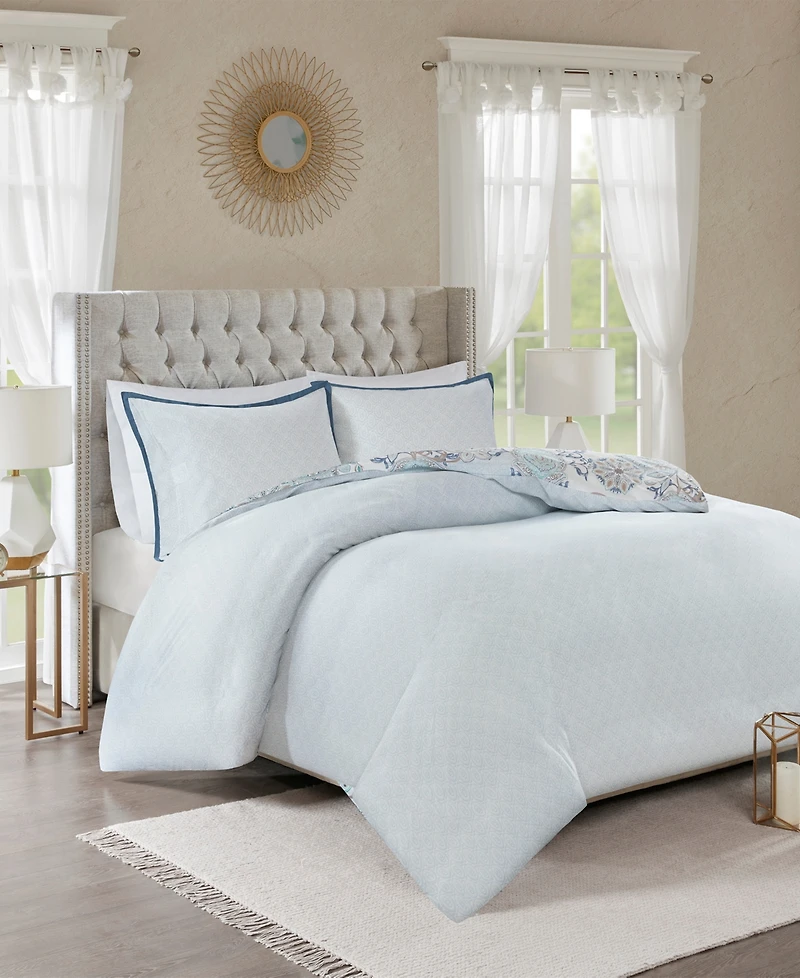 Madison Park Isla Reversible 3-Pc. Duvet Cover Set, Full/Queen