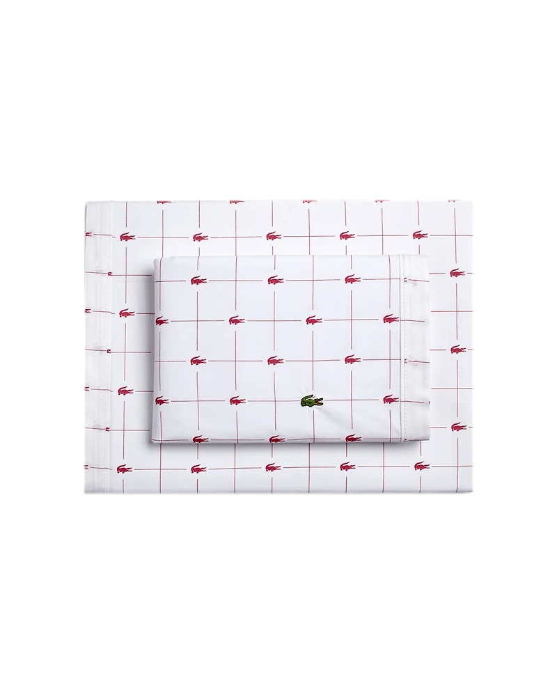 Lacoste Home Slice 100% Cotton Percale 4-Pc. Sheet Set